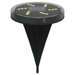 Berkfield Home Solar Ground Lights with Ground Spikes Outdoor 4 pcs Warm White in Black - thumbnail 3