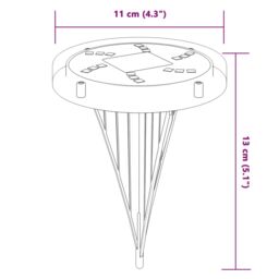 Berkfield Home Solar Ground Lights with Ground Spikes Outdoor 4 pcs Warm White in Black - thumbnail 6
