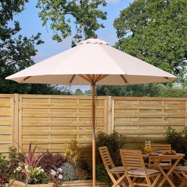 Rowlinsons 2.5m Ashdown Wooden Parasol - Timber - L247 x W247 x H240 cm - Natural in Brown - image 1