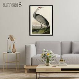 "Artery8 Audubon Birds Of Crane Nature Painting Framed Canvas Wall Art Print - Size: W12"" x H16""" - thumbnail 3