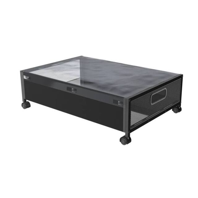 VOGREX Portable Underbed Storage Box with Lid Wheels Under Bed Sofa Dustproof in Black - image 1