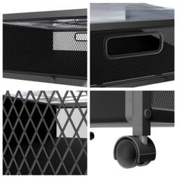 VOGREX Portable Underbed Storage Box with Lid Wheels Under Bed Sofa Dustproof in Black - thumbnail 6