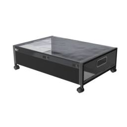 VOGREX Portable Underbed Storage Box with Lid Wheels Under Bed Sofa Dustproof in Black