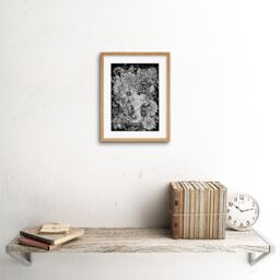 "Artery8 Wall Art Print Flower Face Art Framed 9x7 inch in Beige - Size: W7"" x H9""" - thumbnail 2