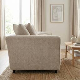 Abakus Direct Jumbo Chenille 4 Seater Sofa with Deep Seats & Angular Arms in Taupe - thumbnail 4