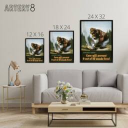 "Artery8 Smokey Bear Advert Forest Fire Prevention Framed Canvas Wall Art Print - Size: W12"" x H16""" - thumbnail 4