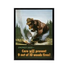 "Artery8 Smokey Bear Advert Forest Fire Prevention Framed Canvas Wall Art Print - Size: W12"" x H16""" - thumbnail 1