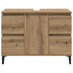 Berkfield Home Sink Cabinet Artisan Oak 80x33x60 cm Engineered Wood in Brown - Size: 80 x 33 x 60 cm - thumbnail 4