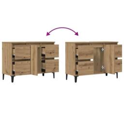 Berkfield Home Sink Cabinet Artisan Oak 80x33x60 cm Engineered Wood in Brown - Size: 80 x 33 x 60 cm - thumbnail 8