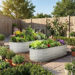 VOGREX 180 x 90 x 30cm Steel Raised Garden Bed Kit 2 Pack Planter Box in Green - Size: 180 x 90 x 30 cm - thumbnail 2
