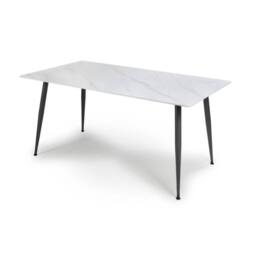 NESTLUNE White Sintered Stone 5 Piece Dining Table Set - Size: 100 cm x 15 cm - thumbnail 2