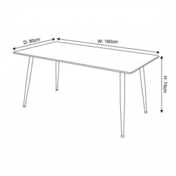 NESTLUNE White Sintered Stone 5 Piece Dining Table Set - Size: 100 cm x 15 cm - thumbnail 4