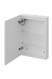 Living and Home Single-Door Bathroom Mirror Cabinet with LED Lighting in Silver - thumbnail 8