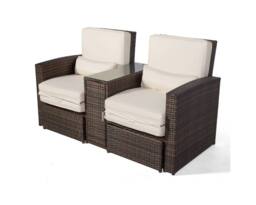 Thats Furniture Giardino Nevada Double Reclining Rattan Sun Loungers Set in Brown - thumbnail 6