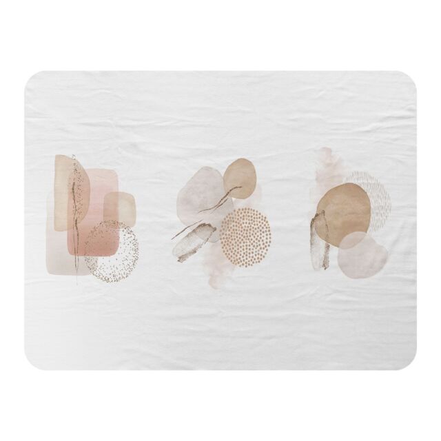 Benjamin Tate Design Bbeige watercolor Illustration & gold elements Designer Blanket in Natural - Size: 120 cm x 150 cm - image 1