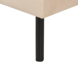 Wyld and Coco Velvet Ottoman Footstool Beige - Pillow-Top Aluminium Legs - thumbnail 6