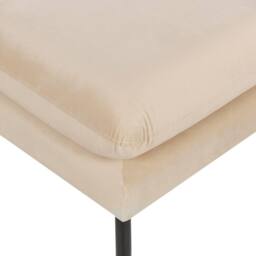 Wyld and Coco Velvet Ottoman Footstool Beige - Pillow-Top Aluminium Legs - thumbnail 5