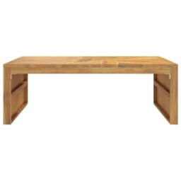 Berkfield Home Beautiful Coffee Table 110x60x38 cm Solid Wood Teak in Brown - Size: 110 x 60 x 38 cm - thumbnail 4