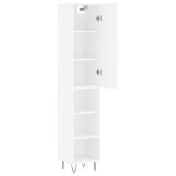 Berkfield Home Highboard White 34.5x34x180 cm Engineered Wood - thumbnail 4