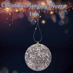 VFM e-Store Christmas Hanging Ball Decoration 19cm x 10cm Silver X 1 - Size: 19 cm x 10 cm - thumbnail 3