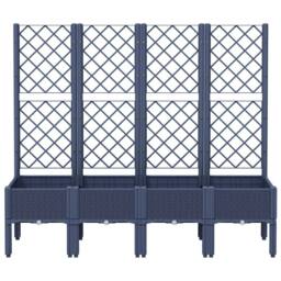 Berkfield Home Garden Planter with Trellis Blue Grey 160x40x142 cm PP - Size: 160 x 40 x 142 cm - thumbnail 3