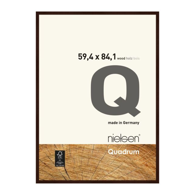 nielsen Quadrum A1 Wooden Picture Frame With Protective Glass Front in Dark Brown - image 1
