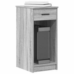 Berkfield Home Durable Computer Tower Stand with Drawer Grey Sonoma 35x45x77 cm - Size: 35 x 45 x 77 cm - thumbnail 2