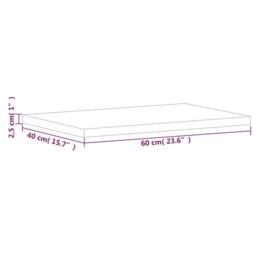 Berkfield Home Table Top 60x40x2.5 cm Rectangular Solid Wood Beech in Light Brown - thumbnail 7