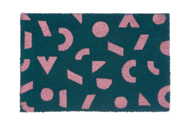 Orsina Shapes Green Coir Doormat in Blue - Size: 100 cm diameter - image 1