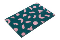 Orsina Shapes Green Coir Doormat in Blue - Size: 100 cm diameter - thumbnail 2