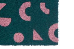 Orsina Shapes Green Coir Doormat in Blue - Size: 100 cm diameter - thumbnail 3