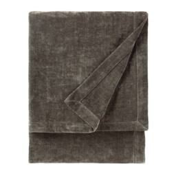 Yard Heavy Chenille Velvet Throw in Charcoal - Size: 130 cm x 180 cm - thumbnail 2