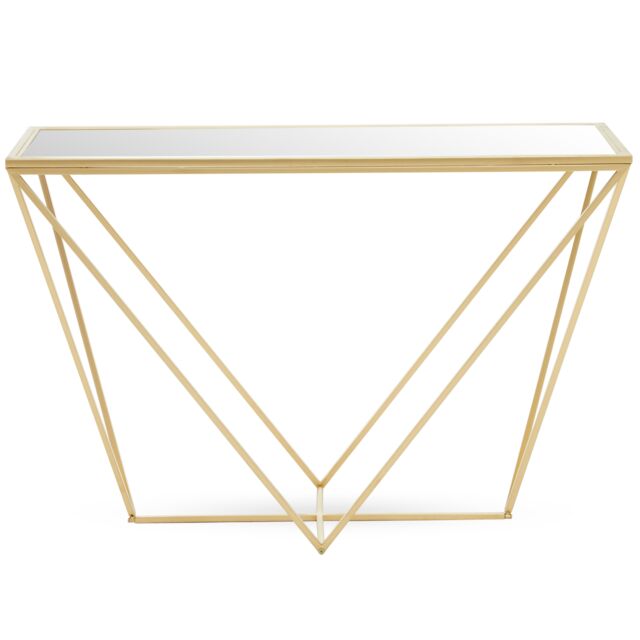 Orsina Contemporary Gold Finish Rectangular Console Table, Sleek Console Table For Livingroom, Versatile Table - image 1