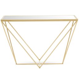 Orsina Contemporary Gold Finish Rectangular Console Table, Sleek Console Table For Livingroom, Versatile Table - thumbnail 1