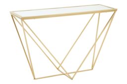 Orsina Contemporary Gold Finish Rectangular Console Table, Sleek Console Table For Livingroom, Versatile Table - thumbnail 2