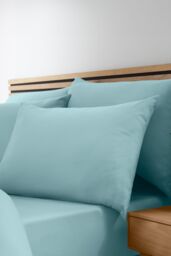 Catherine Lansfield So Soft Non Iron Standard Pillowcase Pack of 4 in Duck Egg Blue - Size: Standard Pillow Case - thumbnail 1