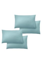 Catherine Lansfield So Soft Non Iron Standard Pillowcase Pack of 4 in Duck Egg Blue - Size: Standard Pillow Case - thumbnail 2