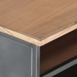 Berkfield Home Coffee Table Grey 90x50x35 cm Solid Acacia Wood - Size: 90 x 50 x 35 cm - thumbnail 5