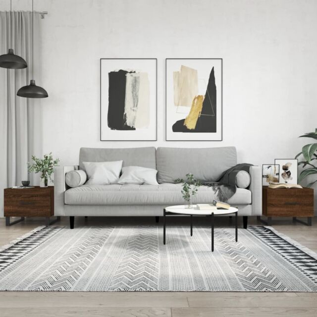 Berkfield Home Coffee Tables 2 pcs Brown Oak 50x50x40 cm Engineered Wood - Size: 50 x 50 x 40 cm - image 1