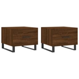 Berkfield Home Coffee Tables 2 pcs Brown Oak 50x50x40 cm Engineered Wood - Size: 50 x 50 x 40 cm - thumbnail 2