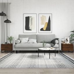 Berkfield Home Coffee Tables 2 pcs Brown Oak 50x50x40 cm Engineered Wood - Size: 50 x 50 x 40 cm - thumbnail 1