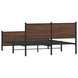Berkfield Home Metal Bed Frame without Mattress Brown Oak 160x200 cm - thumbnail 7