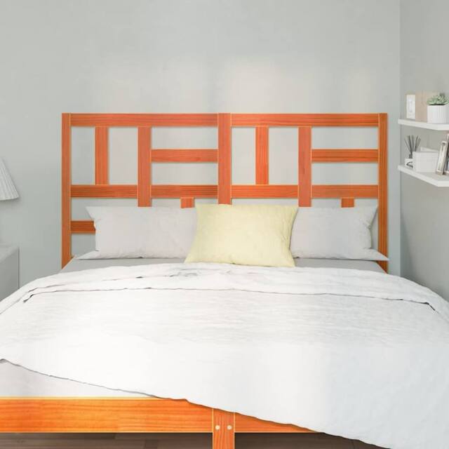 Berkfield Home Stunning Bed Headboard Wax brown 145.5 x 4 x 104 cm Solid pine wood - image 1
