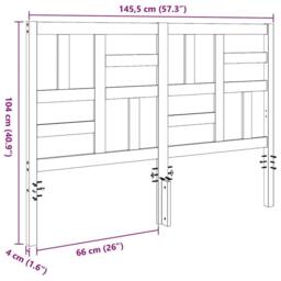 Berkfield Home Stunning Bed Headboard Wax brown 145.5 x 4 x 104 cm Solid pine wood - thumbnail 9
