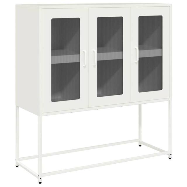Berkfield Home Sideboard White 100.5x39x107 cm Cold-rolled Steel - image 1