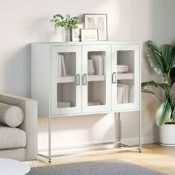 Berkfield Home Sideboard White 100.5x39x107 cm Cold-rolled Steel - thumbnail 4