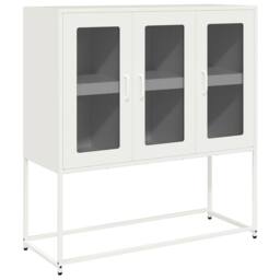 Berkfield Home Sideboard White 100.5x39x107 cm Cold-rolled Steel - thumbnail 1