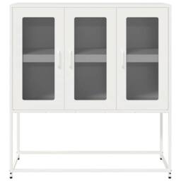 Berkfield Home Sideboard White 100.5x39x107 cm Cold-rolled Steel - thumbnail 5