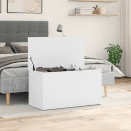 Berkfield Home Storage Chest White 84x42x46 cm Engineered Wood - Size: 84 x 42 x 46 cm - thumbnail 3