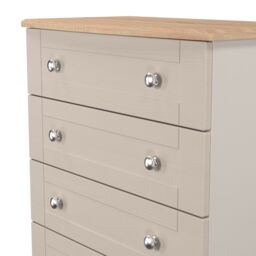 Ready Assembled 2 U Cumbria 5 Drawer Chest (Ready Assembled) in Taupe - Size: Large - thumbnail 4